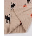 thumbnail image 5 of Cogild Sweaters for Women Halloween Sweater Black Cat Pumpkin Crew Neck Knit Pullover Long Sleeve Casual Fall Top, Khaki, 5 of 10