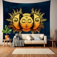 thumbnail image 2 of Tapiz Místico Psicodélico de Sol y Luna Ardientes 150x130cm, 2 of 2