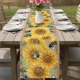 thumbnail image 4 of Sunflower Table Runner 72 Inches, Green Botanical Yellow Floral Vintage Bed Runner Dresser Scarves Tabletop for Indoor Outdoor Parties/Ceremony/Banquet, 14" x 72", 4 of 9