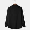 thumbnail image 5 of IROINNID Henley Shirts for Men Cotton Casual Shirt Slim Long Sleeve Stand Collar Button Pocket T-Shirt Top Blouse Clearance,Black, 5 of 6
