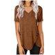 thumbnail image 2 of Puntoco moda mujer verano Casual botones cuello en V manga corta Pullove blusa sólida Puntoco Puntoco-4973, 2 of 5