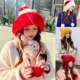 thumbnail image 2 of Dulce bola de felpa caliente a prueba de frío lana moda sombrero gorro otoño invierno, 2 of 5