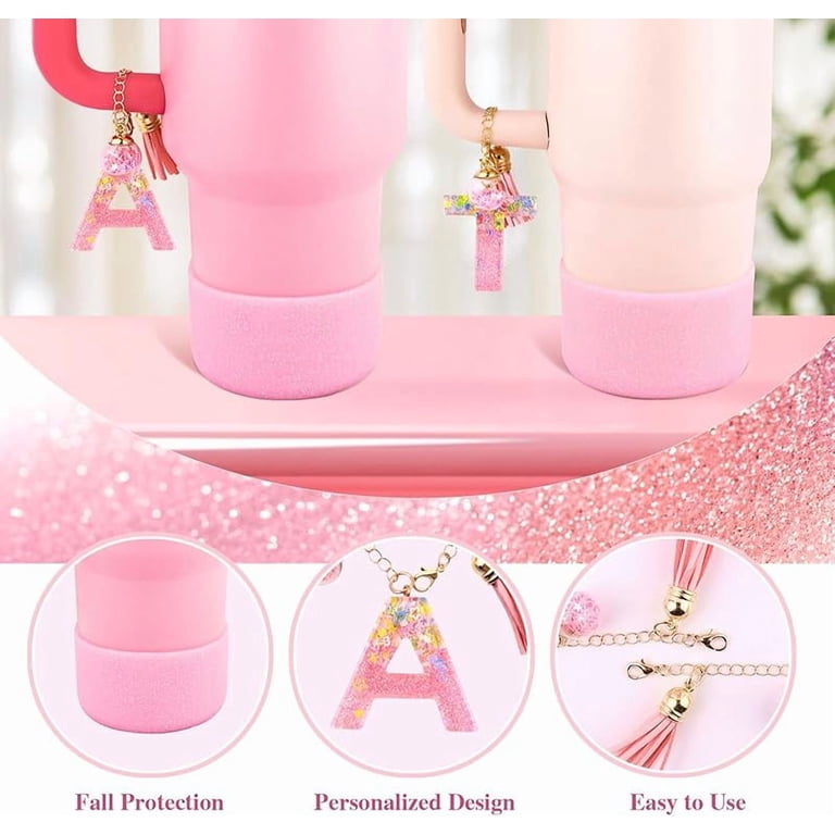 Cup Accessories Set for Stanley 30OZ & 40OZ Tumbler with Handle, Letter  Charms, Bow & Diamond Straw Covers, Glitter Silicone Boot, Personalized  Sticker for Stanley Cup Accessories - Walmart.com
