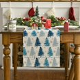 thumbnail image 6 of mubwai Xmas Trees Snowflake Christmas Table Runner, Seasonal Winter Blue Kitchen Dining Table Decoration for Home Party Decor 13x72 Inch, 6 of 6