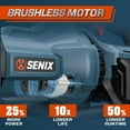 thumbnail image 3 of SENIX X6 60V Max* Brushless Cordless Leaf Blower with 4.0 Ah Battery and Charger, Variable Speed Up to 810CFM 170MPH, BLAX6-M1, 3 of 15
