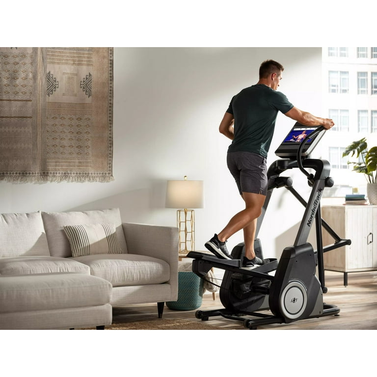 NordicTrack FreeStride Trainer iFIT enabled Elliptical for Low Impact Cardio Workouts with 14 inch Tilting Touchscreen
