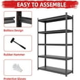 thumbnail image 5 of 72''H 5-Tier Garage Storage Shelves, Heavy Duty Garage Shelving with Adjustable Shelves, 2800 LBS Load Capacity Metal Shelving Unit for Garage, Warehouse, Pantry, 5 of 15