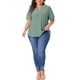 thumbnail image 2 of Blusas de Verano para Mujeres de Talla Grande Agnes Orinda con Cuello en V y Mangas Cortas 2X Verde, 2 of 6