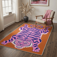 thumbnail image 3 of GENIMO 2'x7' Runner Rug, Washable Non Slip Soft Tiger Print Hallway Runner for Kitchen Entryway Laundry Room, Papaya Pink, 3 of 6