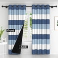 thumbnail image 2 of Lfeey Navy Blue White Curtains for Boys Bedroom, Room Darkening Grommet Drapes Living Room, 42x63 inch, 2 Panels, 2 of 7