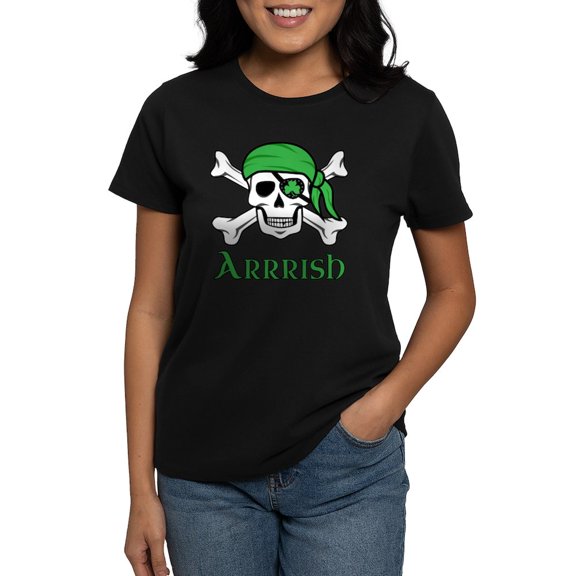 CafePress - Irish Pirate Women's Dark T Shirt - Women's Traditional Fit Dark T-Shirt