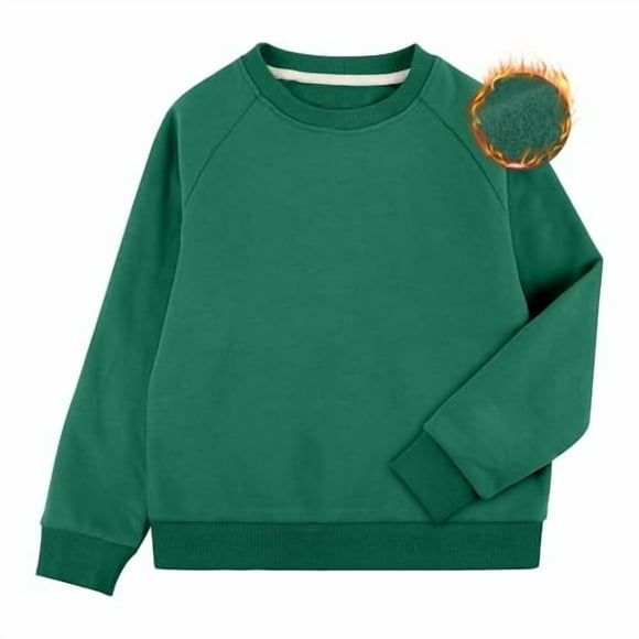 BIG ELEPHANT Sudadera de Forro Polar con Cuello Redondo para Niños, Jersey Básico de Manga Larga para Niños, Tallas XXS-XL