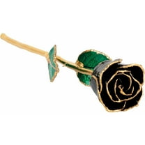 24k Gold Dipped Black Lacquer Real Rose Valentine's Day Holiday Gift