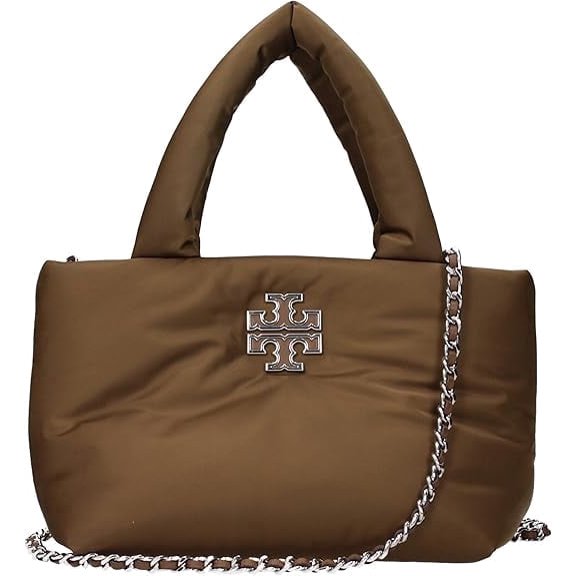 Tory Burch Britten Nylon Puffy Mini Tote (Coffee)