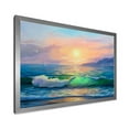 thumbnail image 2 of Designart 'Blue Waves Breaking At The Beach Landscape V' Nautical & Coastal Framed Art Print, 2 of 4