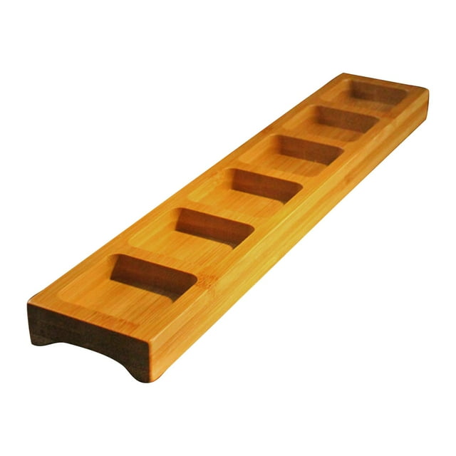 simhoa Glass Stand Tray Wooden Sushi Hand Roll Holder for Events Kitchens Party