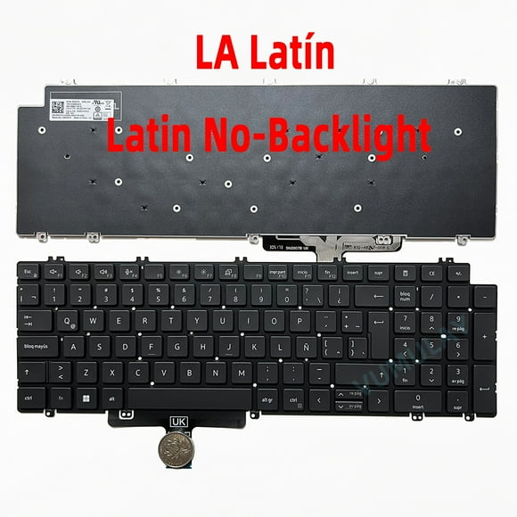 SP/Latin Backlit Keyboard for Dell Latitude 5520 5521 5530 5531 3540 5540 Precision 7770 7780 7670 0TW8VM 0W4MKC 0VG9Y2 0WCDHV Latin NO-Backlit