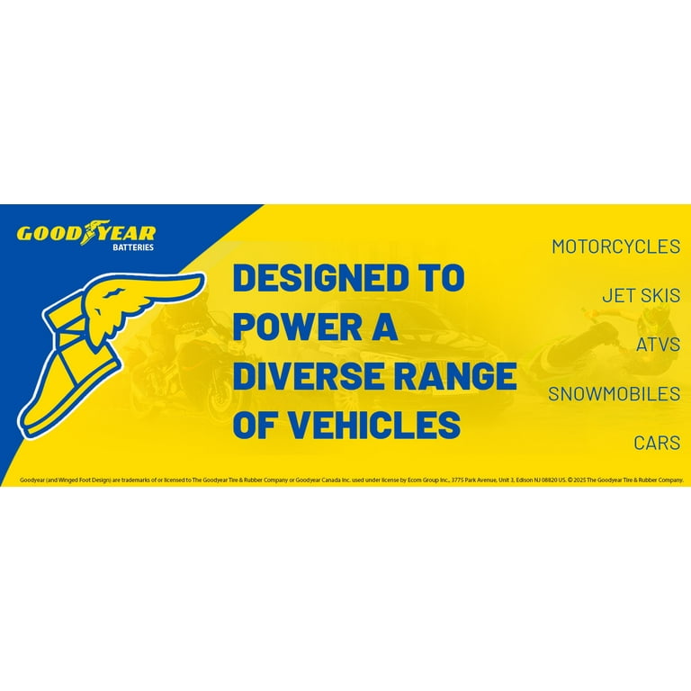 Goodyear GYTX7L - 12 Volt 7 AH, 120 CCA, Rechargeable High