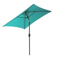 thumbnail image 3 of CorLiving 6.5ft x 6.5ft Square Durable Fabric Canopy Tilting Outdoor Umbrella with Steel Frame and Fillable Base for Patio, Pool, Garden, and more, 3 of 9