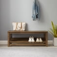 thumbnail image 2 of Walker Edison Rustic Farmhouse 48” Entry Bench, Rustic Oak, 2 of 10