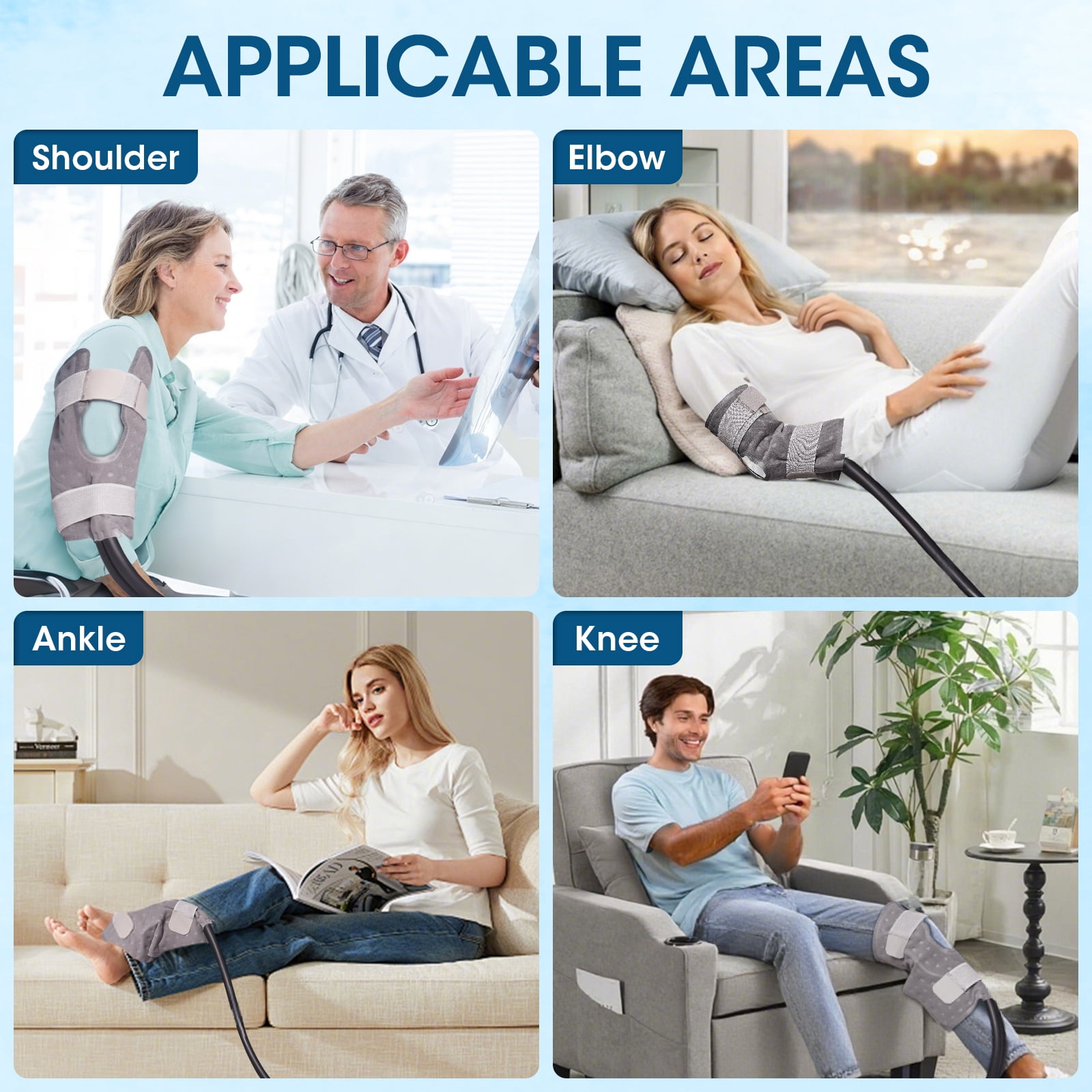 Ice Machine for Knee After Surgery, Cold Therapy Machine for Knee Replacement, Cold Therapy Machine with Programmable Timer Quiet Pump Compression Pad Apply to Arm, Ankle, Thigh
