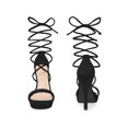 thumbnail image 4 of BLISSFUL STEP Platform Stiletto Heels Lace Up Sandals for Women, 4 of 4