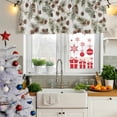 thumbnail image 6 of 2 Pack Valances for Windows, Sage Green Christmas Window Valances for Living Room/Bedroom/Bathroom, Xmas Botanical Pine Cones Light Filtering Kitchen Curtain Valance Window Treatment 54"W x18" L, 6 of 9