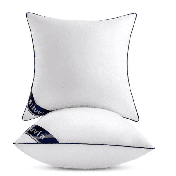 22"x22" Pillow Insert Set of 2 Square Throw 22 Pillows with 100% Cotton Cover for Sofa, Couch, and Bed - White