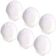 6pcs White Porcelain Shell Dish Multipurpose Ceramic Appetizer Plates ...