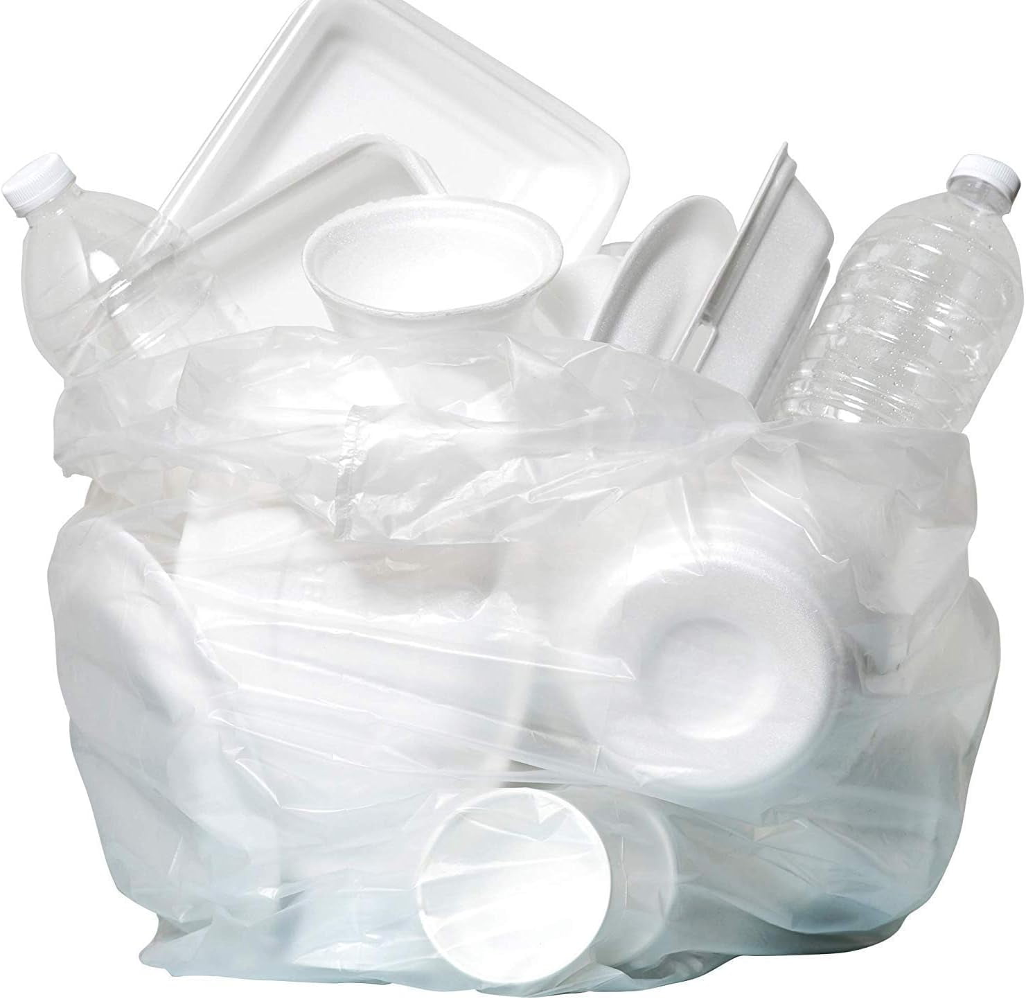 Aluf Plastics 55-60 Gallon Trash Bags Source Reduction Series Value High Density 22 Micron Gauge (equiv) - Intended for Home, Office, Bathroom, Paper, Styrofoam (Pack of 600)