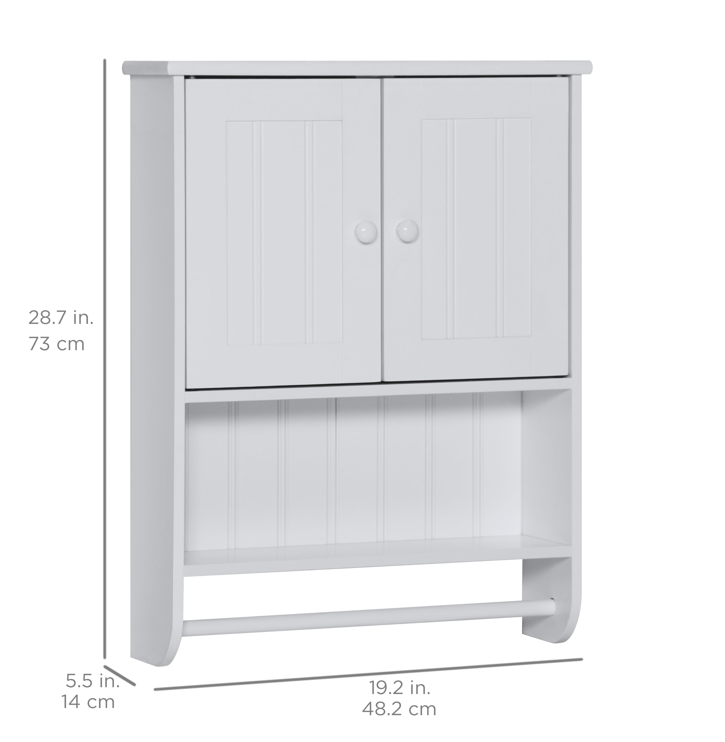 Dalila Modern Wall-Mounted Bathroom Storage Cabinet with Double Doors and Open Shelf Darby Home Co Finish: White