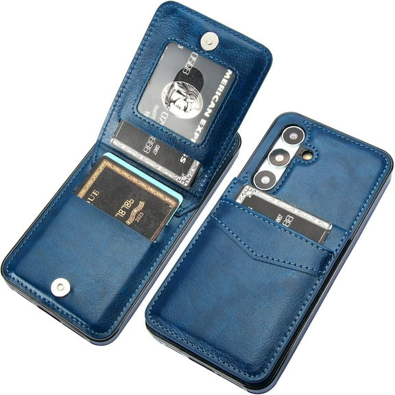 ZUKKASHAN for Samsung Galaxy S24 Case Wallet with Credit Card Holder, Flip Premium Leather Magnetic Clasp Kickstand Heavy Duty Protective Cover for Samsung Galaxy S24 6.2"