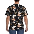 thumbnail image 3 of Bixox Men's Lilies Flowers Printed Short Sleeve Skinny Athletic T-Shirt, 3 of 6