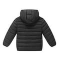 thumbnail image 4 of Curuila Toddler Boys Girls Coats Long Sleeve Solid Hooded Zipper Jacket Mid-Length Outwear Black Size 5-6 Years, 4 of 8