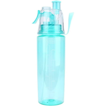 NETSENG Plastic Water Bottle, 600ML Wide Mouth Portable Spray-Head Anti