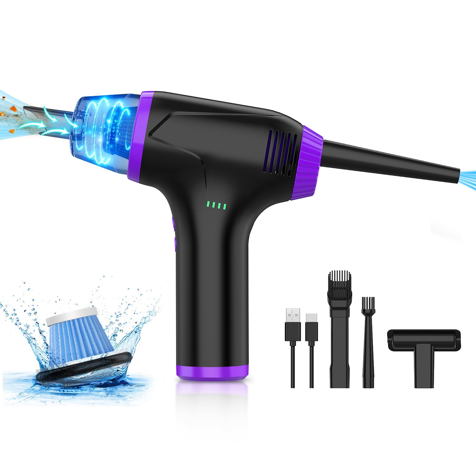 NEW Recharge Handheld Air Duster Cordless Dust Blower 2in1 for Computer  Keyboard Car Cleaning Compressed Air Can Vacuum Cleaners