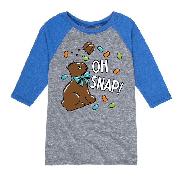 Instant Message - Oh Snap Chocolate Bunny - Toddler And Youth Raglan Graphic T-Shirt
