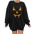 thumbnail image 1 of Nouveaux Hauts pour Femmes 2023 Mode Imprimé Col Rond Pull Manches Longues Blouse Confortable Chandail en Molleton Coupe Décontractée Surdimensionné pour Femmes, 1 of 5