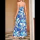 thumbnail image 4 of Vestido de Verano 2025 para Mujer, con Estampado Floral, Lazo Frontal, Tirantes Finos, Informal, Bohemio, , Holgado, Azul, XXL, 4 of 6