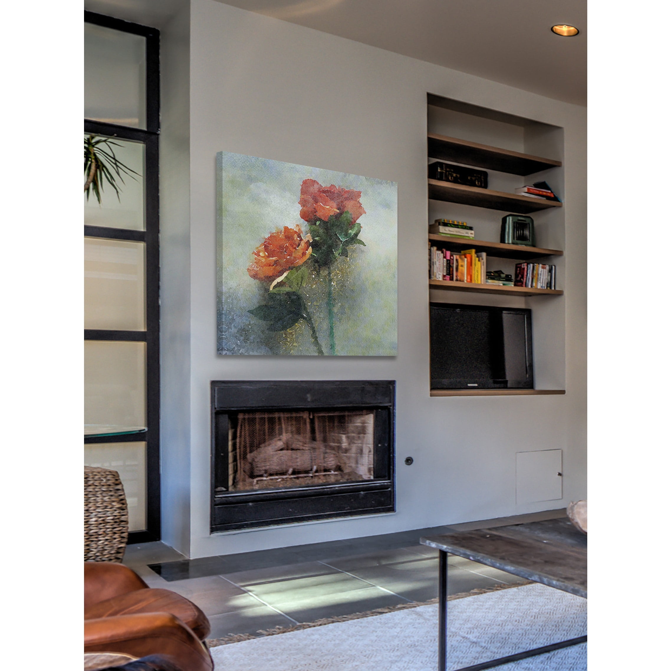 Marmont Hill - "Two Flowers" by Irena Orlov Painting Print on Wrapped Canvas