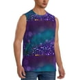 thumbnail image 2 of Fotbe Men's Purple and Green Glitter Print Men's Sleeveless Muscle Tank Tops Casual T-Shirts for Gym Workout Beach-X-Large, 2 of 8