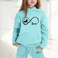 thumbnail image 2 of Girls Outfits Set Cute Letter Print Hoodie And Pants Comfy Casual Two Piece Outfit For Toddler Kids Winter Clothes, 2 of 4