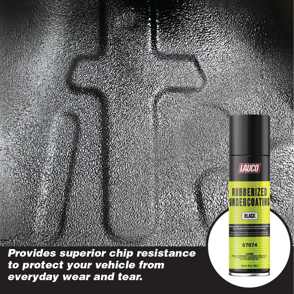 Rubberized Undercoating Black Aerosol Spray Can 15oz Quantity: 6 Pack With Gun