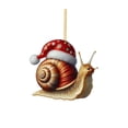 thumbnail image 3 of WUJGXI Santa Hat Christmas Ornament Unique Festive Design Xmas Tree Home Party Decor Creative Animal‑Theme Holiday Tree Decoration, 3 of 5