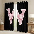 thumbnail image 2 of Erosebridal Monogrammed W Curtains for Living Room, Initial Letter 30%-50% Blackout Curtains Set of 2 (38x45), Girly Pink Bow Curtains Pack of 2, Bedroom Curtains Bedroom Decor, 2 of 6