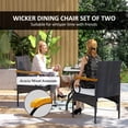 thumbnail image 4 of Outsunny Set of 2 Wicker Rattan Outdoor Patio Dining Chairs, Light Grey, 4 of 10