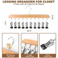 thumbnail image 2 of Wooden Hat Hanger Closet Organizer, 2026 Upgraded Wooden Rotating Pants Hanger, Closet Organizer with 10 Clips - Space Saving Hanging Clothes Legging Wardrobe Organizer, 2 of 7