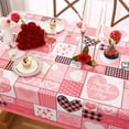 thumbnail image 3 of Valentines Day Tablecloth Square 52x52 Inch, Red Buffalo Plaid Tablecloth, Love Hearts Table Cloth, Waterproof Table Cover for Valentine''s Day Party Kitchen Dining Room Holiday Decor, Red, 3 of 6