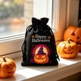 thumbnail image 7 of AZXY Halloween Drawstring Gift Bags Texture Pumpkin Print Candy Treat Pouches, Reusable Portable Multipurpose Goodie Sacks for Halloween Party Favors & Holiday Decor Storage, Black, 7 of 7