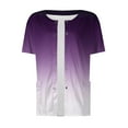 thumbnail image 3 of Qwertyu Scrub Jackets for Women Short Sleeve Snap Front Graphic Crew Neck Jacket Tops with Two Pockets Purple 3XL, 3 of 4